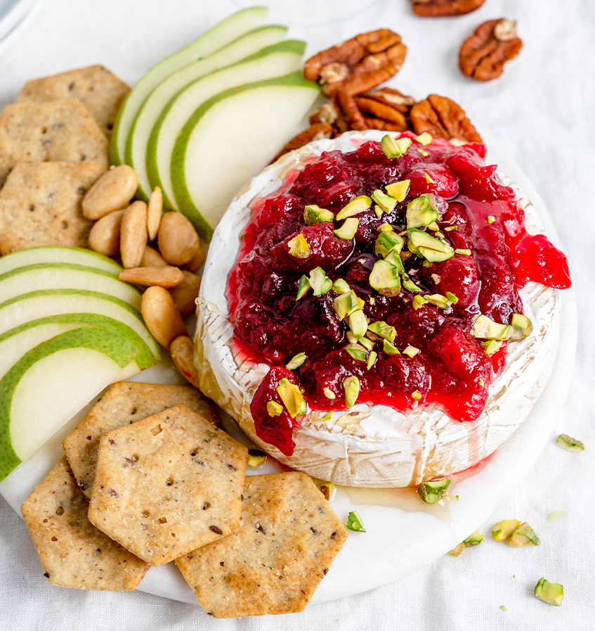 Baked Brie with Cranberry Compote