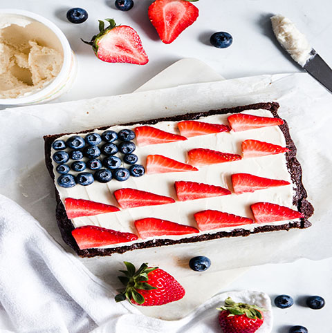 American Flag Brownies made with Almond Flour Baking Mix Brownie Recipe