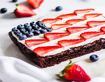 American Flag Brownies made with Almond Flour Baking Mix Brownie Recipe