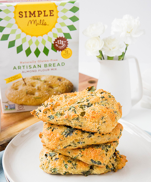 Kale & Parmesan Scones made with Almond Flour Artisan Bread Mix Recipe