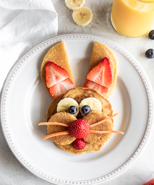 Bunny Pancakes made with Pancake and Waffle Mix Recipe