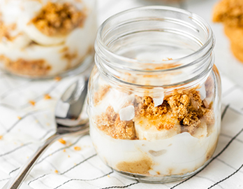 Banana Peanut Butter Parfaits made with SoftBaked Almond Flour Cookies Snickerdoodle Recipe