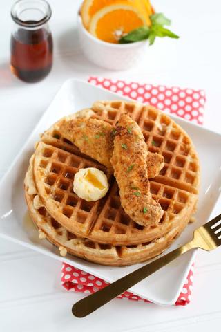 Chicken 'n' Waffles made with Almond flour Baking Mix Pancake & Waffle Recipe