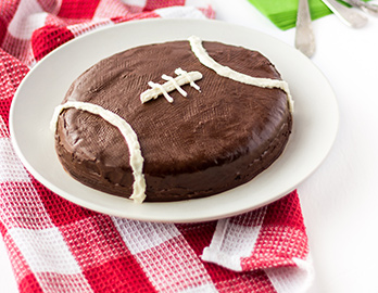 Chocolate Football Cake made with Almond Flour Baking Mix Chocolate Muffin & Cake Recipe