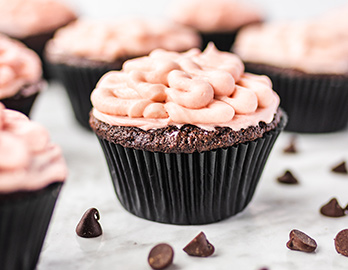 Chocolate Raspberry 'Brains' Cupcakes  made with Almond Flour Baking Mix Chocolate Muffin & Cake Recipe