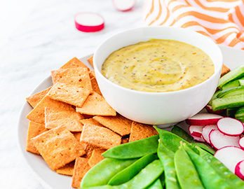 Honey Mustard Dip served with Almond Flour Crackers Farmhouse Cheddar Recipe