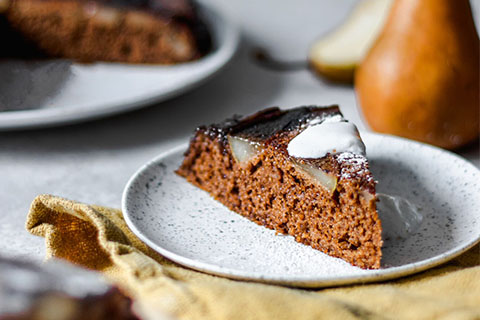 Upside-down chocolate and pear cake | Dessert Recipes | GoodTo