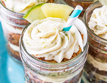 Pina Colada Cupcakes in a Jar made with Organic Vanilla Frosting Recipe