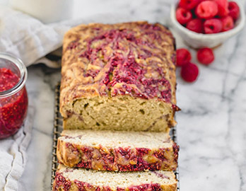 Paleo Raspberry Swirl Snack Bread made with Almond Flour Baking Mix Artisan Bread Recipe