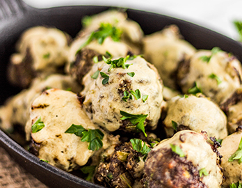 Simple Swedish Meatballs made with Fine Ground Sea Salt Almond Flour Crackers Recipe