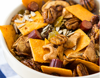 Spicy Maple Cheddar Snack Mix made with Almond Flour Cracker Farmhouse Cheddar Recipe