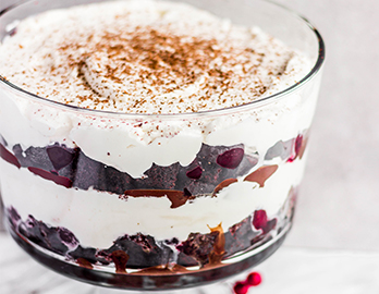 Winter Black Forest Trifle(s) made with Organic Chocolate Frosting Recipe