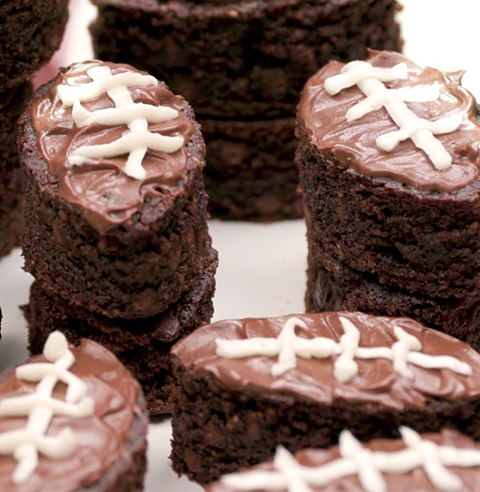 Football Brownies made with Almond Flour Baking Mix Chocolate Muffin & Cake Recipe