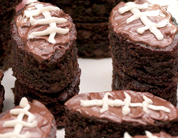 Football Brownies made with Almond Flour Baking Mix Chocolate Muffin & Cake Recipe