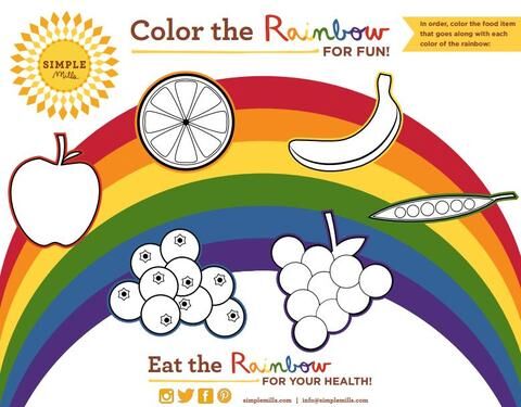 Color the rainbow activity page