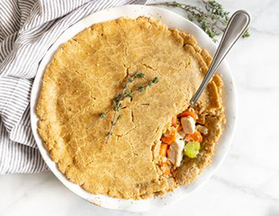 Lightened up chicken pot pie made with Almond Flour Baking Mix Artisan Bread 