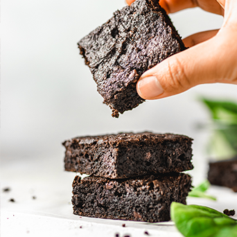 Secret Spinach Brownies made with Almond Flour Baking Mix Brownie