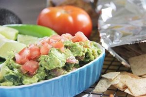 Roasted Jalapeno Avocado Salsa served with Almond Flour Crackers Fine Ground Sea Salt