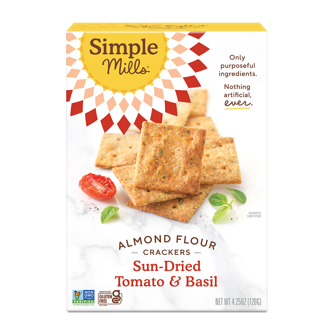 SimpleMills Sun dried Tomato Basil Almond Flour Crackers