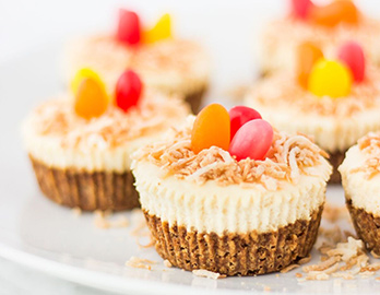 Egg Nest Mini Cheesecakes made with Vanilla Cupcake & Cake Mix Recipe