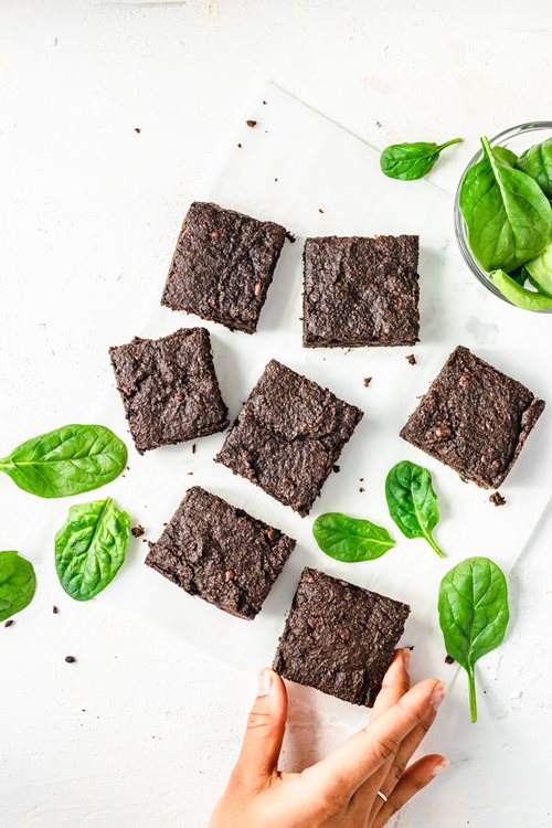 Secret Spinach Brownies made with Almond Flour Baking Mix Brownie