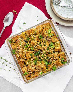 Holiday stuffing can be made made with Almond Flour Baking Mix Artisan Bread