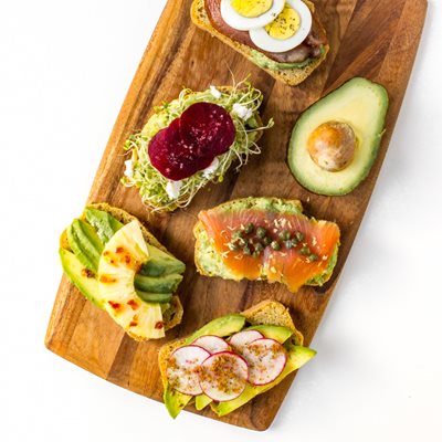 Grain Free Avocado Toast 5 Ways made with Almond Flour Baking Mix Artisan Bread