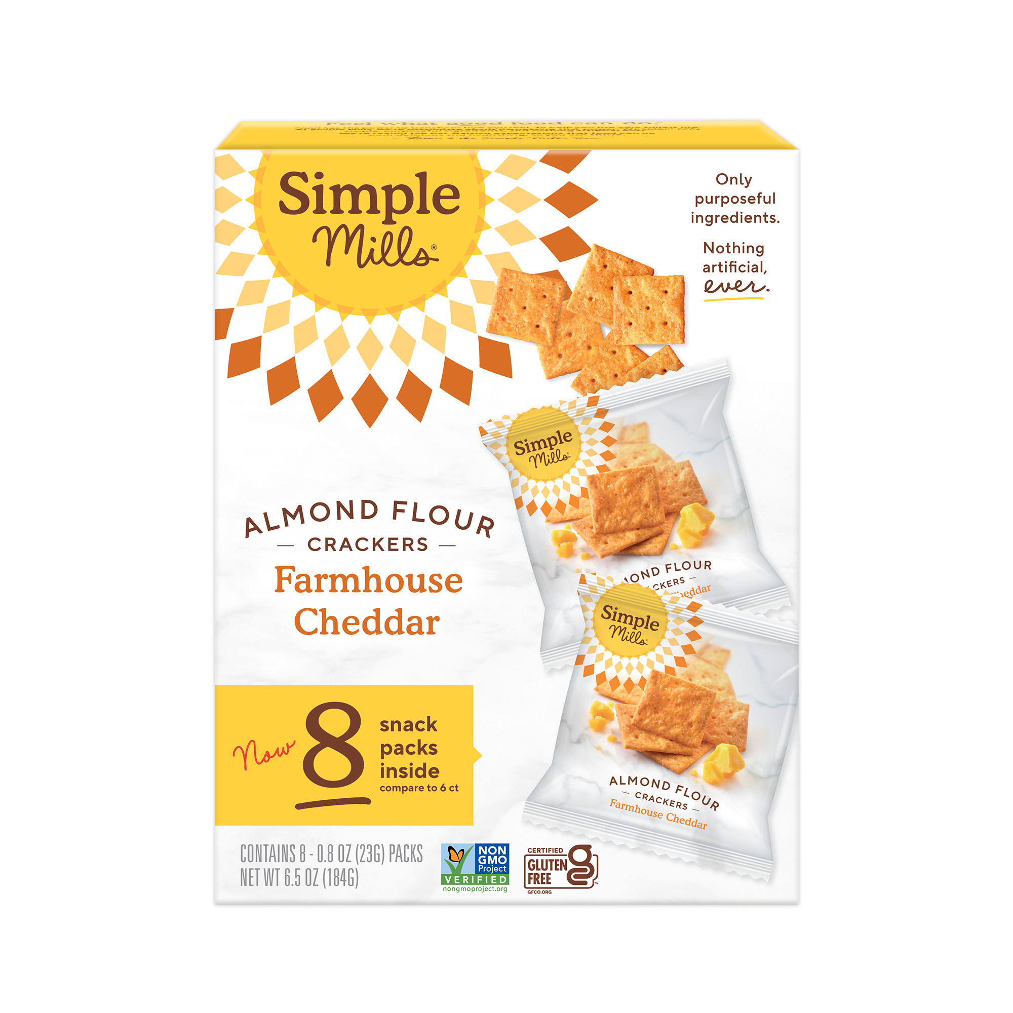 SimpleMills Farmhouse Cheddar Almond Flour Cracker Snack Pack