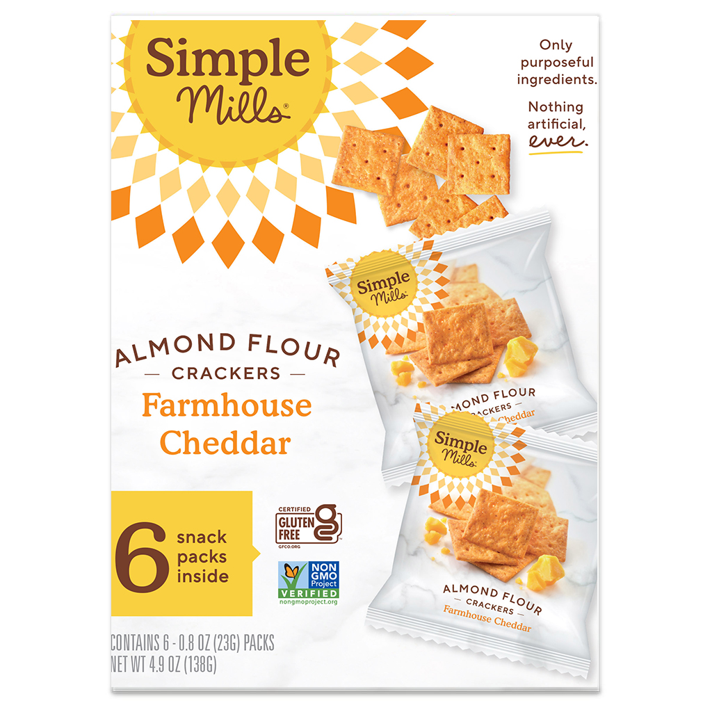 Almond Flour Cracker Snack Pack Farmhouse Cheddar 