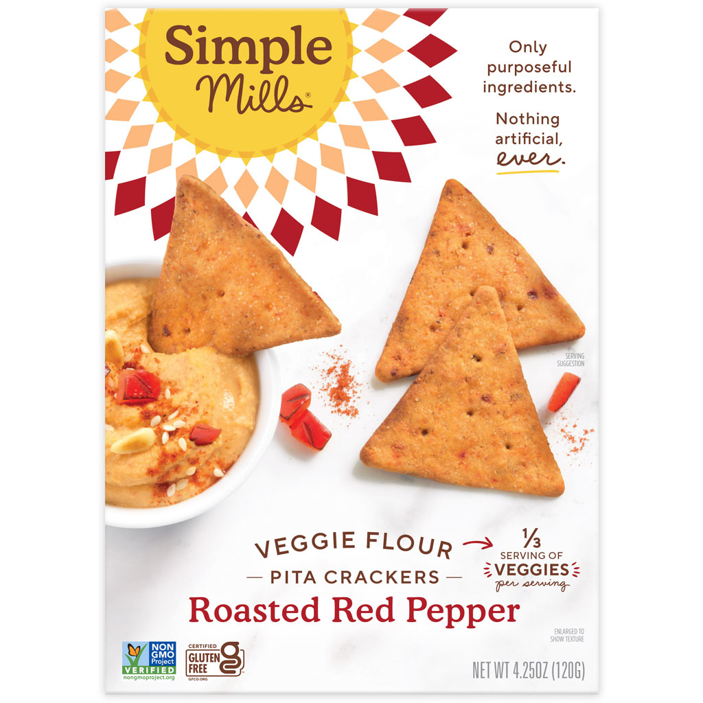 Roasted Red Pepper Veggie Pita Crackers